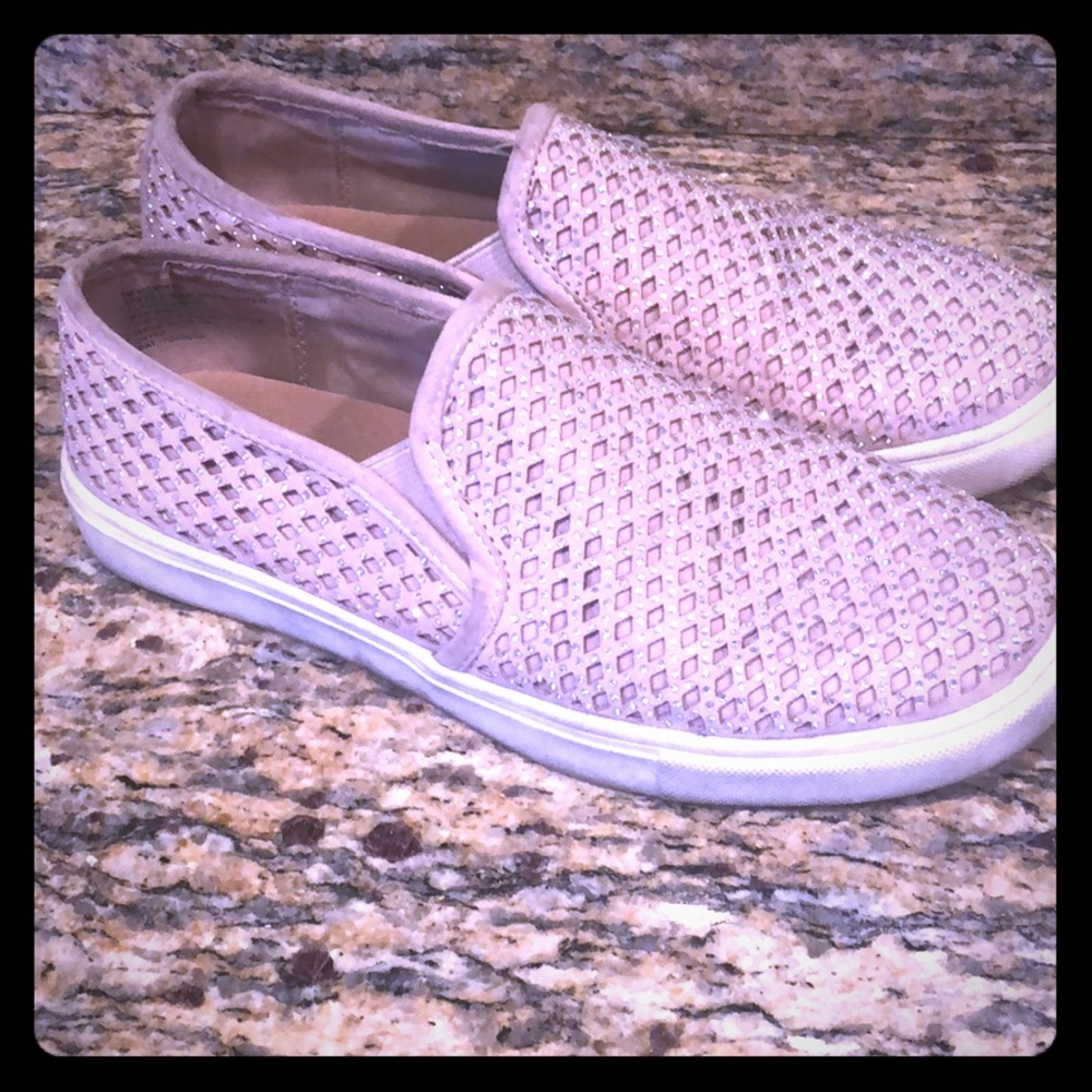 Pink suede rhinestone Sneakers